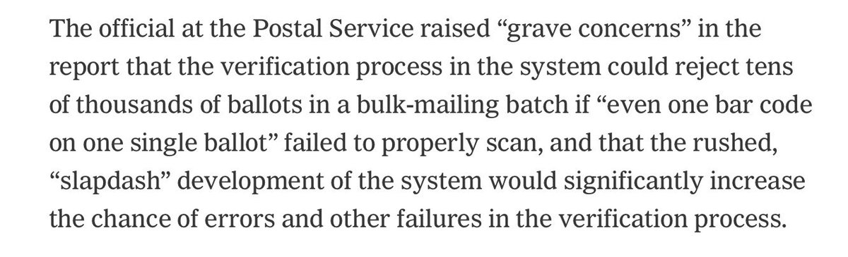 AnnJacobsMKE's tweet photo. This is the sort of incompetence/maliciousness that could disenfranchise thousands upon thousands of voters. A single bar code could cause the rejection of an entire batch of ballots. What happens to that batch? Can you just remove the one ballot? 2/ https://t.co/6Kw2LoynQ5