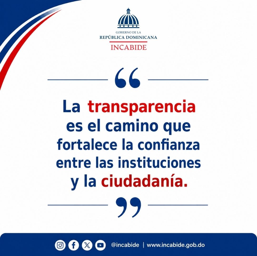 INCABIDERD's tweet photo. "La transparencia es el camino que fortalece la confianza entre las instituciones y la ciudadanía."

#incabide #frasedeldia https://t.co/MppymOYBKy