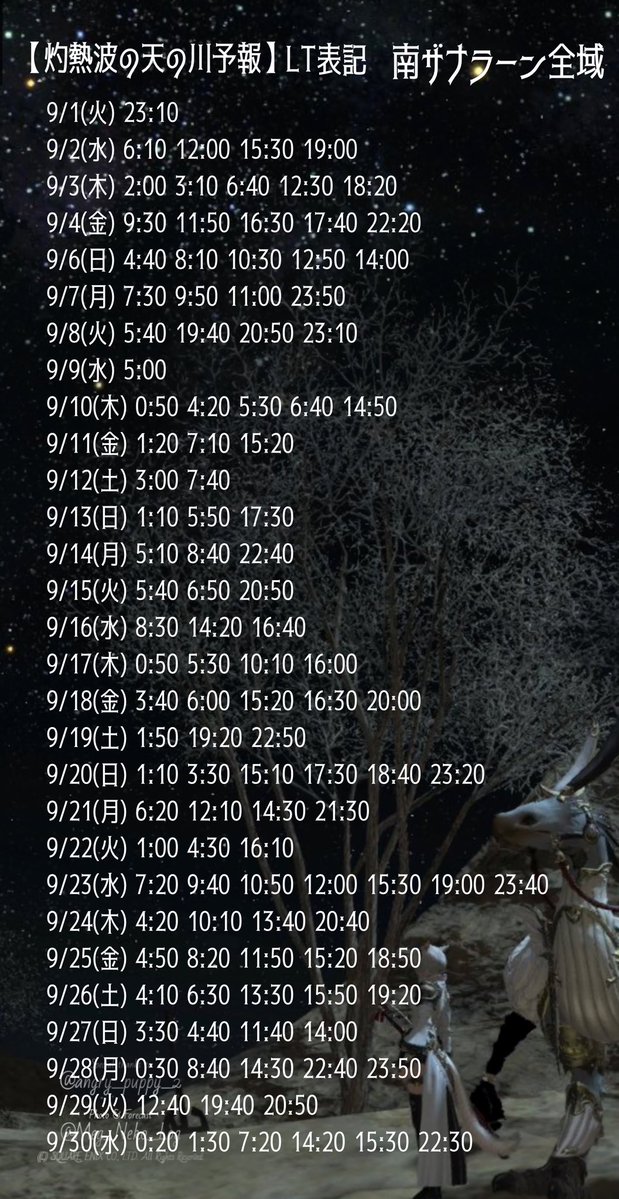 Meg_Neko_Log's tweet photo. 【8月】 #オーロラ予報
クルザス西部高地
オールドシャーレアン

【8月】 #灼熱波の天の川
南ザナラーン 

9月1日は、先代予報士を思う日。
今年も同じ気持ちなので、同じ記事ですが置いておきます。

#FF14 Loadstone
「私と、先代オーロラ予報士の話。」
https://t.co/m03h0DbiEr https://t.co/5eOogsGgRs
