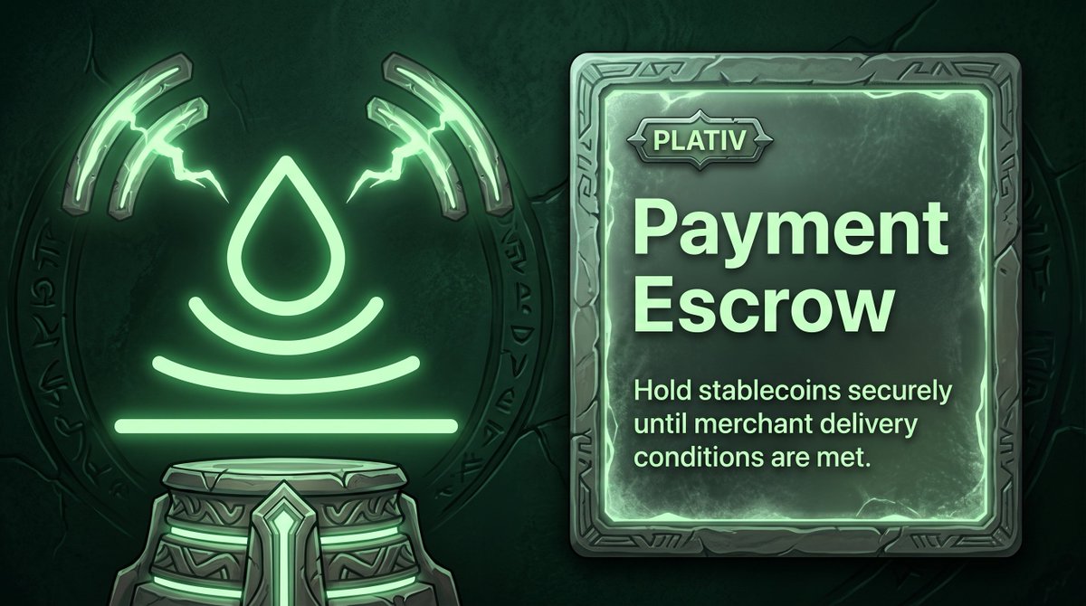 PlativEscrow's tweet photo. Stablecoin payments should not always be final the moment they are sent. Plativ uses payment escrow to hold funds securely until the merchant fulfills the agreed delivery conditions. https://t.co/F0Iqul0NXz