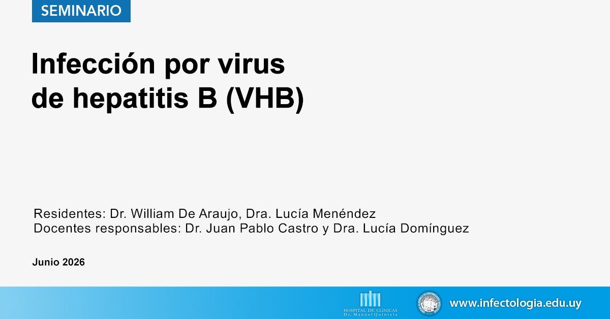 Infectologia_uy's tweet photo. Infección por virus de hepatitis B (VHB)
👇
https://t.co/HMlIFFPpcf
Residentes: Dr. William De Araujo, Dra. Lucía Menéndez
Docentes responsables: Dr. Juan Pablo Castro y Dra. @LuDominguezZap
#VHB #hepatitisB #UAEI2026 #infectologia https://t.co/EtedOPFVYc