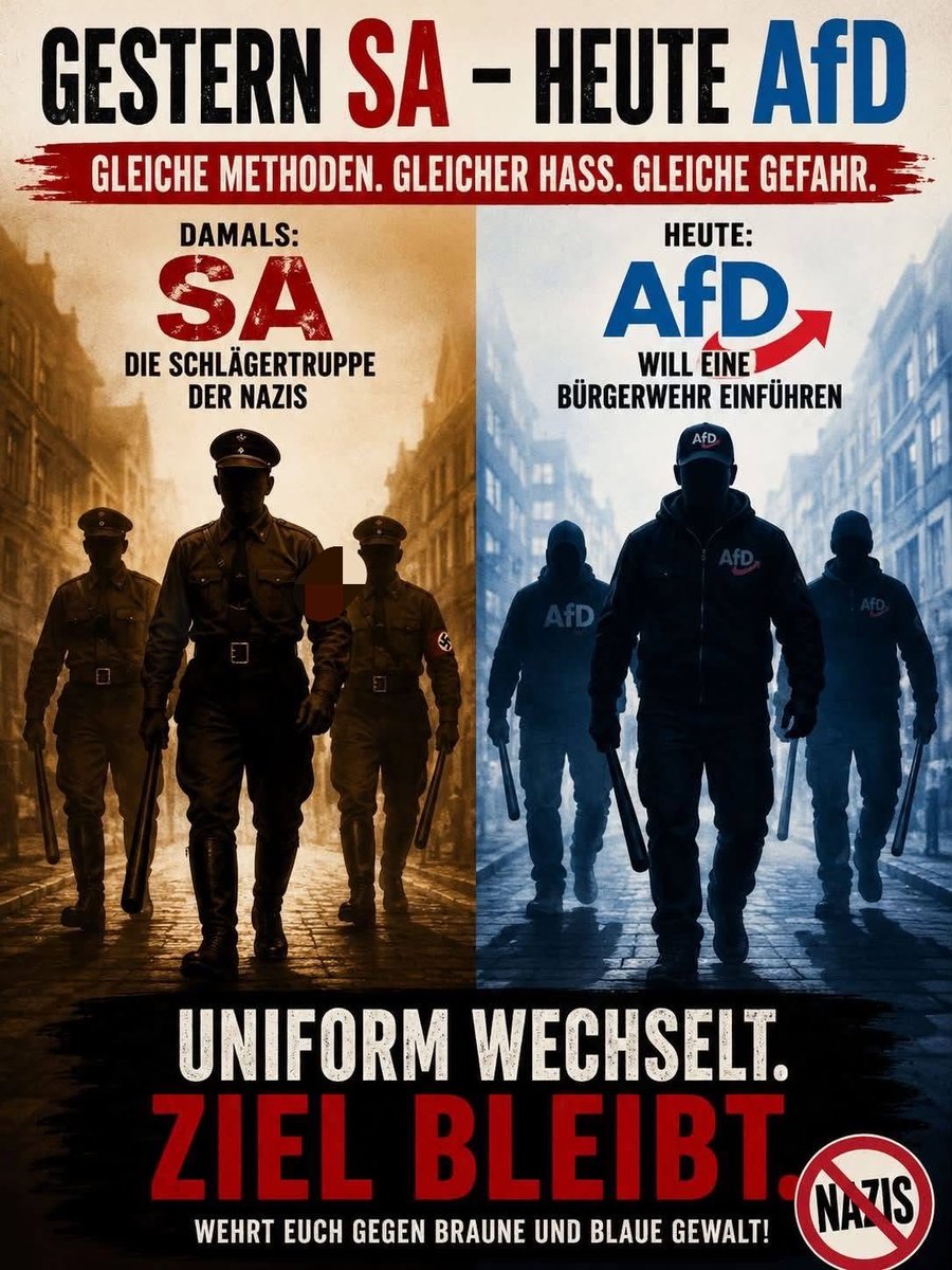LoveGuerillero's tweet photo. 🖤❤️ Heute vor 87 Jahren ist die deutsche Wehrmacht in Polen einmarschiert und hat den zweiten Weltkrieg begonnen. Am Sonntag wird in SA gewählt und die NZS könnten in Deutschland ,,einmarschieren“ um es mal ganz drastisch und plakativ zu formulieren. #SachsenAnhaltWahl #AfDStoppen #BunteRepublikErhalten 🍭