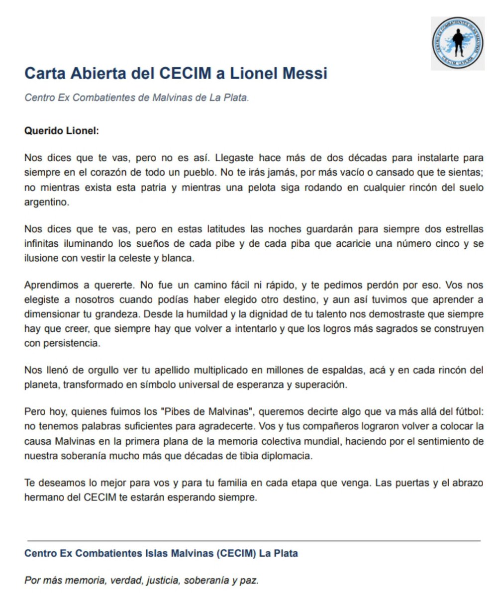 cecimlaplata's tweet photo. Carta a Lionel Messi https://t.co/he0rrqFFq9