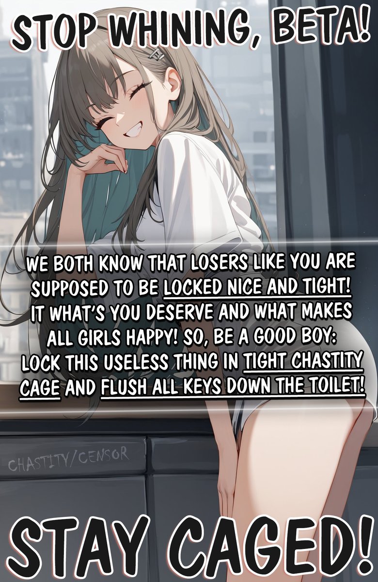 CensorChastity's tweet photo. Stop whining, beta!
#hentai #captions #chastity https://t.co/xr0cb2nRmU