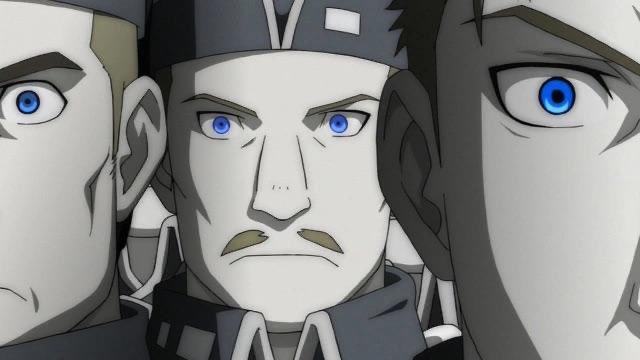 Smalty8's tweet photo. @ArmdVctr @sofiartworks Yeah dog the anime where they highlight the blue eyes of the soldiers carrying out an ethnic genocide wasn’t trying to say anything about the real world. https://t.co/JQEOiXxL0G