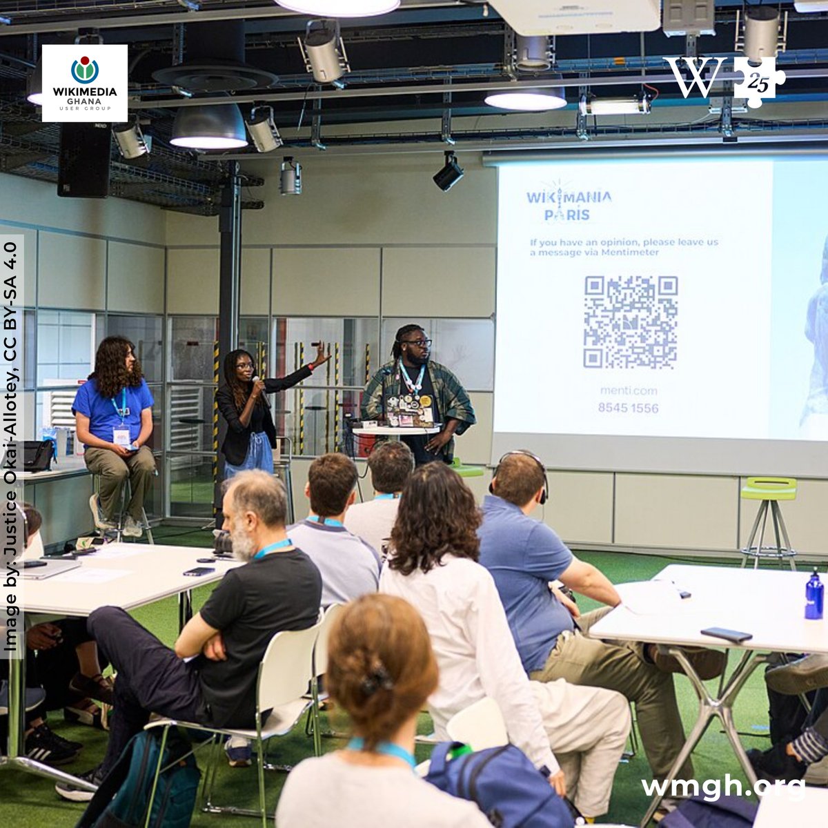 WikimediaGH's tweet photo. For six years, internet data support has helped Wikimedia Ghana volunteers participate online. But what happens when support becomes expected? At #Wikimania2026, we explored being equitable without creating transactional engagement. 

See the presentation: https://t.co/7XiJzJPoWw https://t.co/9CpY4ylvtg