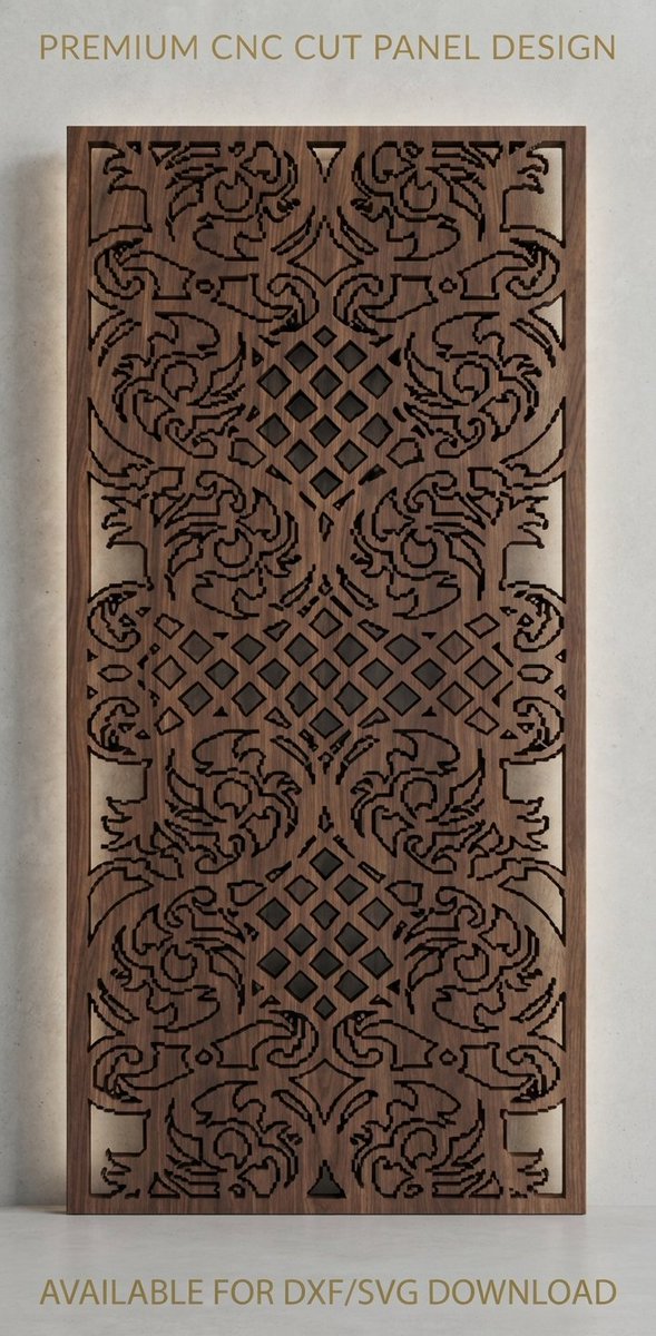 green_pain's tweet photo. https://t.co/JjoCBSQ6OB 
Fresh geometric lattice DXF vector dropped! 📐✨ Featuring intricate repeating floral motifs and diagonal diamond mesh. Perfect for CNC routers.
#DXF #CNCFiles #LaserCutting #VectorDesign #Woodworking #CNCCommunity #PlasmaCutting #InteriorArchitecture https://t.co/DK7d2ARWeS