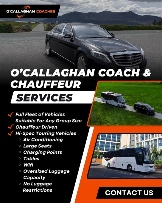 Image from O’Callaghan Coaches|Chauffeur|Holidays (@OCallaghanCoach)