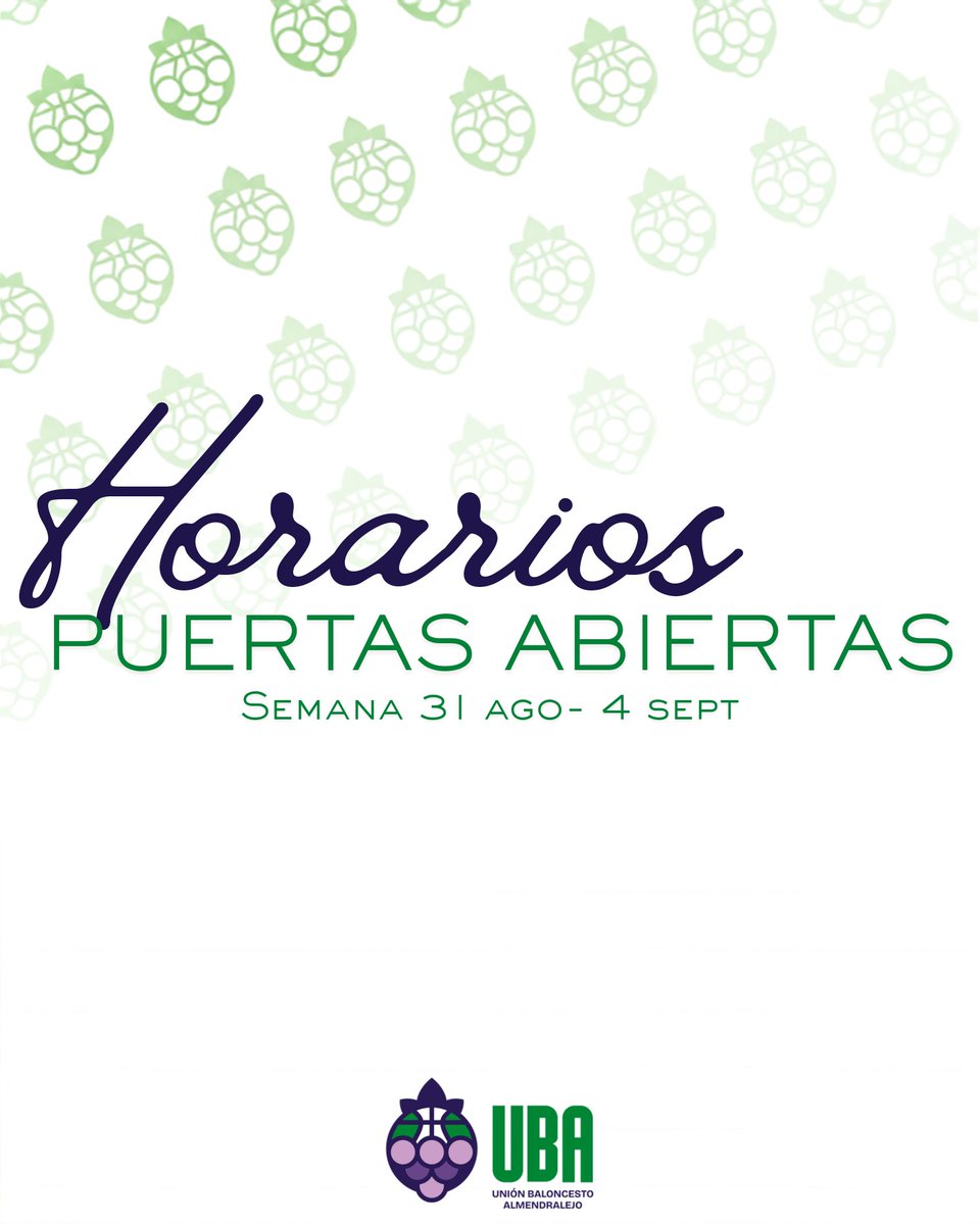 ubalmendralejo's tweet photo. 💚🤍 ¡EMPIEZAN LAS PUERTAS ABIERTAS! 🏀🔥

Nuestra cantera vuelve a la pista con las primeras sesiones de pretemporada. Nuevas ilusiones, nuevos retos y muchas ganas de seguir creciendo juntos.

¿Quieres formar parte de la #FamiliaUBA? 💚🤍

¡Te esperamos! 🏀 https://t.co/9325KnORsX