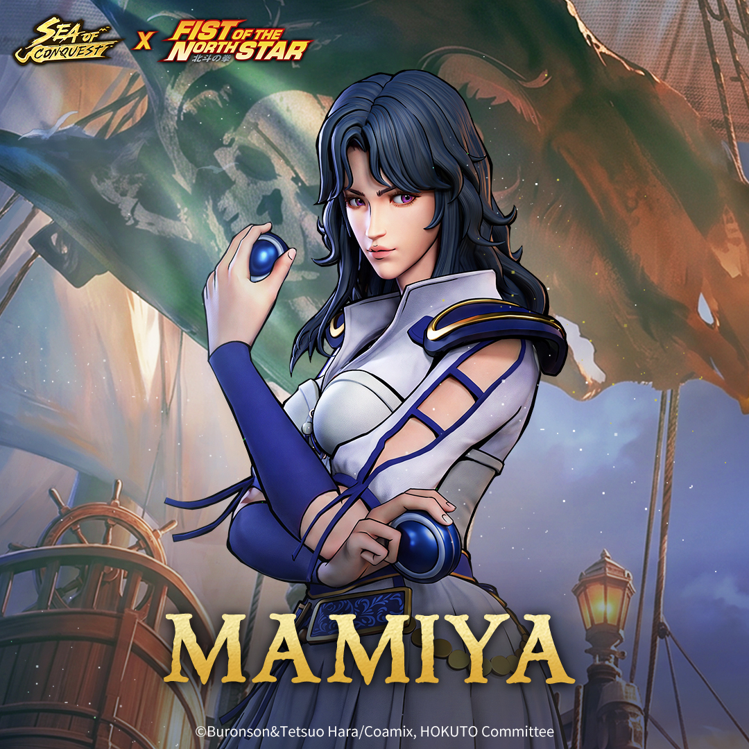 seaofconquest's tweet photo. Mamiya is a female warrior who fights to protect her comrades. A true Jack of all trades, she brings serious Firepower to every fight — and when push comes to shove, her Cutthroat side takes over. 🗡️
#SeaOfConquest #FistoftheNorthStar #HokutoNoKen #Mamiya #Collaboration #MobileGame
~~~~~~~~~~~~~~~~~~~~
✨ More event updates here: https://t.co/1yl9af0ku5
💎 Grab your Discounts: https://t.co/3joNEGGlnt

Players on servers open for 7 days or more can participate during the collaboration period.
