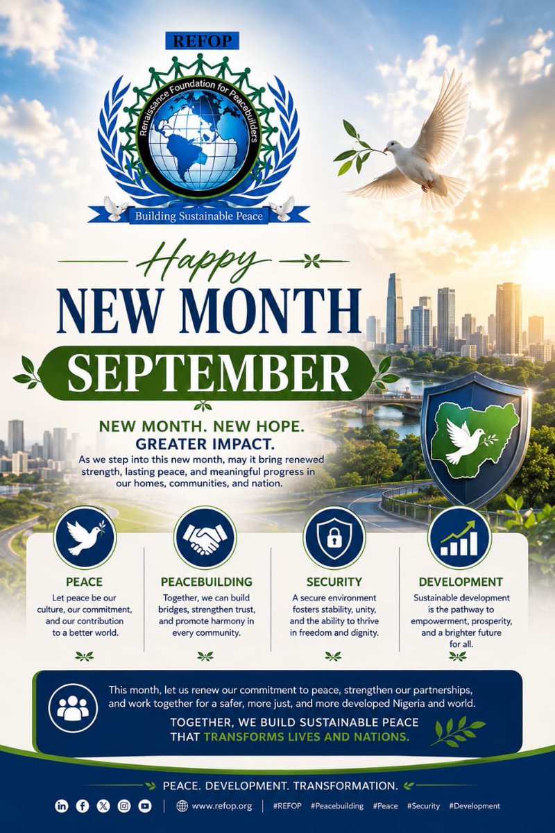 peacebuildersrf's tweet photo. Welcome to September! 
#newmonth #happynewmonth #September https://t.co/snbDFL2p8J