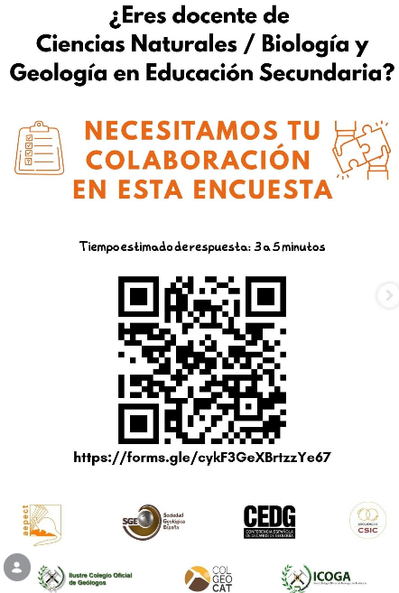 espaigea's tweet photo. 📢Necessitem la teva ajuda!
Volem conèixer la situació de l'ensenyament al nostre país!

✔️Ets docent de Secundària?
https://t.co/SyARZBwFTO

✔️Alumnat universitari de 1r Geologia, Enginyeria Geològica, Ciències i Enginyeria
 https://t.co/exzucNTUfL
 
Posem la geologia en valor! https://t.co/rOiojrx25s
