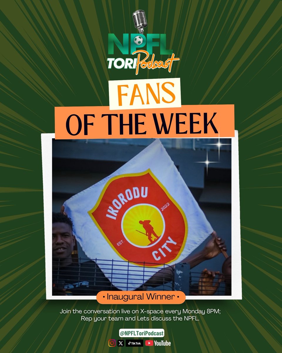 NpflTori's tweet photo. After review 🤣

We have our first winners of “Fans of the Week” from our Monday Night Spaces 

The Oga Boys!!!!!!!!!

#NPFL27 https://t.co/yd2QaRG3dB