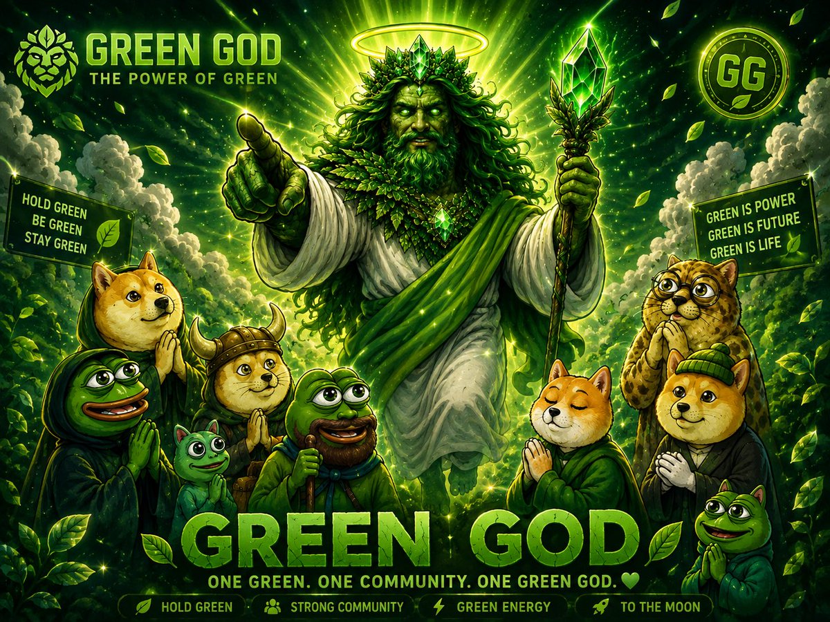 Rayzennode111's tweet photo. The GREEN GOD has arrived. 👑💚
Green energy. Strong community. Big vision.
Let’s make GREEN GOD unforgettable. 🚀

@greengod_solana https://t.co/sUQz2mNAf6