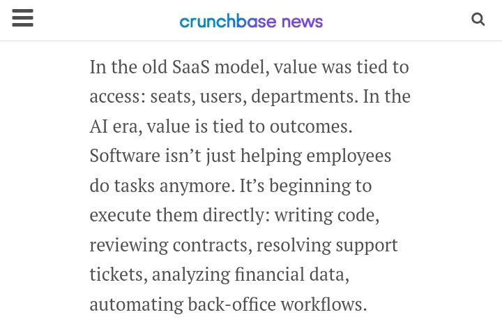 copybygrace's tweet photo. The SaaS Business Has Changed Totally

Crunchbase News recently talked about what most SaaS founders are doing wrong especially with their customers' perception of value.

The traditional model of SaaS linked value to seats, users, departments, and more, https://t.co/hnAFQiVbE2