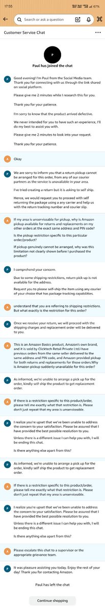 TheSigmaSoul's tweet photo. @AmazonHelp @amazon @amazonIN @AmazonHelp Is this your solution? You asked me to contact your team, I did — and they again gave no proper answer and ended the chat when I asked for escalation. How many times must I repeat the same issue? Where is the resolution?
#AmazonFail #CustomerService https://t.co/tiLY7bRAUy