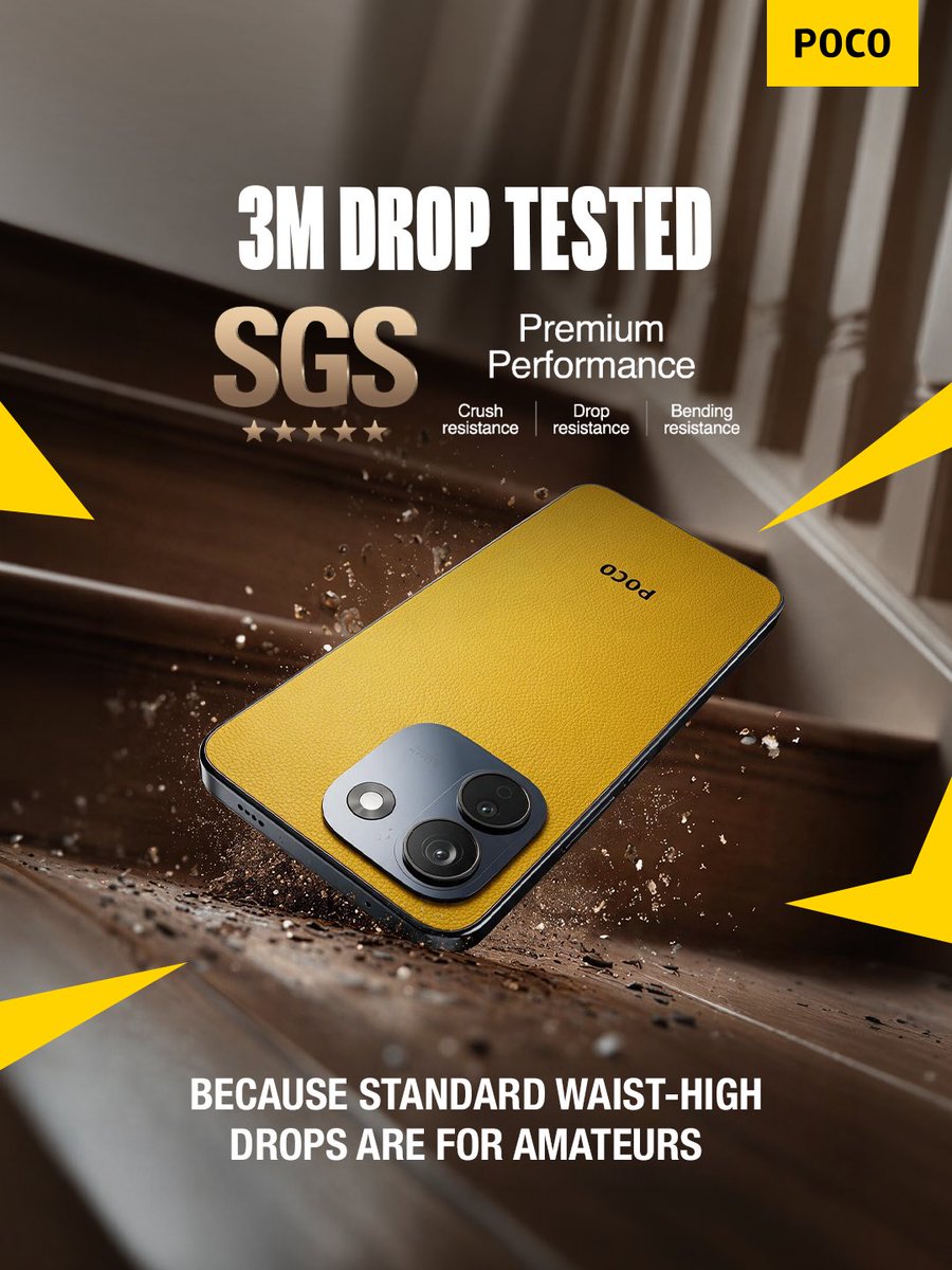 IndiaPOCO's tweet photo. Consider this your permission to stop babying your phone. 

The POCO X8 Series is ready for drops, dips and whatever “bro, trust me” turns into next. 

#POCOX8Series #IP69K #POCOIndia https://t.co/Ef4r8cvNhc