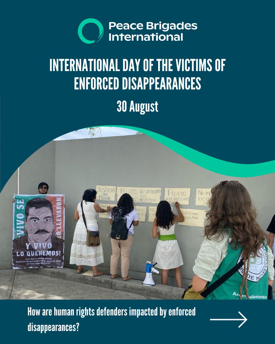 PBIUK's tweet photo. 🕯️ Sunday 30th August marked the International Day of the Victims of Enforced Disappearances.

We honour the victims and acknowledge the struggle of the families who are demanding truth and justice.

PBI calls for truth and justice for the victims and their families. https://t.co/UX8ksV2gOB