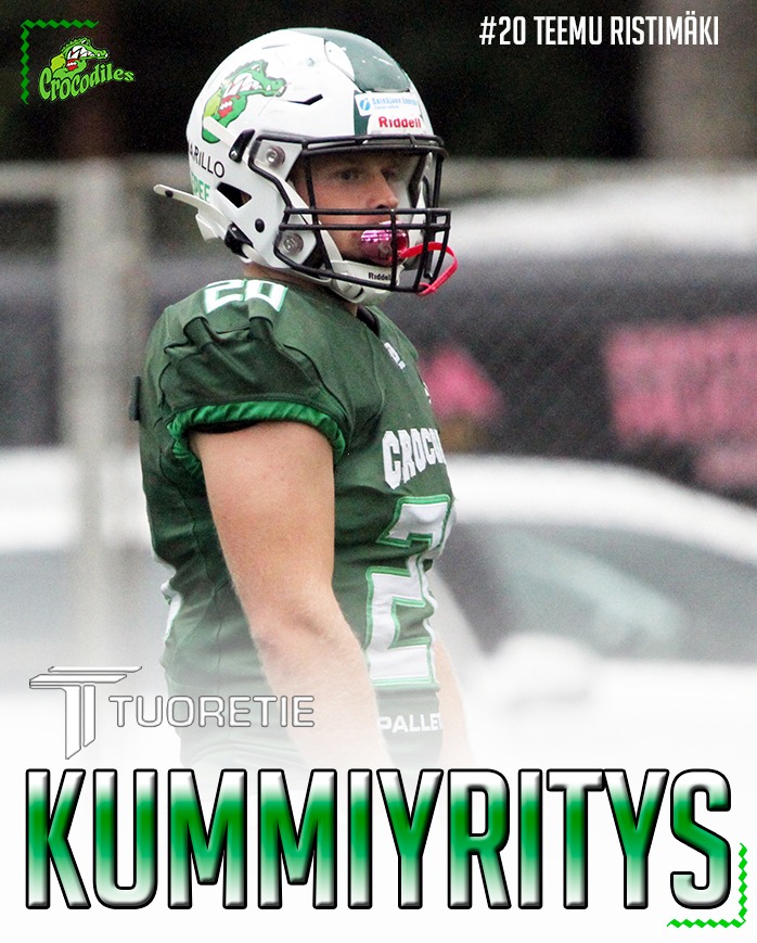 Crocodilesoffic's tweet photo. Thank you, Tuoretie, for backing #20 Teemu Ristimäki this season. Grateful for partners who invest in Crocodiles football.
https://t.co/BrZPMxb7FH
#seinäjokicrocodiles #seinäjoki #crocodiles #jefu #jenkkifutis #amerikkalainenjalkapallo #football #americanfootball #gridiron #bleedgreen #vihreeiskee #vaahteraliiga #mapleleague #wirokitstadion
