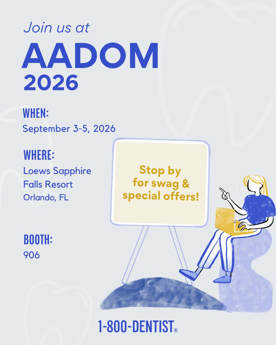 Futuredontics's tweet photo. We’re headed to #AADOM2026! Visit us at Booth #906, Sept. 3–5, to learn how we can help grow your new patient flow. Office managers who enroll in our pay-per-call program at the booth receive a $100 gift card + their first month of calls on us! https://t.co/3bKJQNbBga