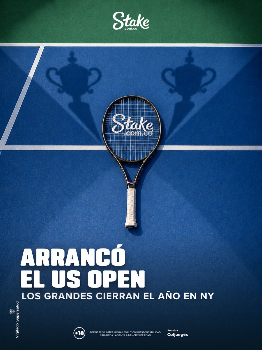 StakeColombia's tweet photo. ¡El último Grand Slam del año!🎾  Aprovecha las mejores cuotas y cientos de mercados en vivo.🔥 

Síguenos, da RT, me gusta y comenta a tus campeones de este año y tu ID para participar por una FreeBet de 25k.👀

Apuesta aquí: https://t.co/pID90V4psi

Aplican TyC. Juega responsablemente.