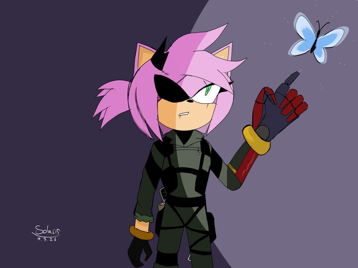 CEOofTheCroow's tweet photo. Today is the 11th year anniversary of Metal Gear Solid V: The Phantom Pain.

So here's fanart of Amy as Venom Snake i made a while ago.

Happy 11th, MGSV!🎉🎊🎂🎊🎉
#Sonic #MGSV https://t.co/bnPrMl6zVT