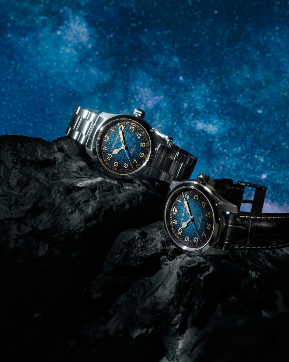 hamiltonwatch's tweet photo. A new icon: A deep blue dial, a H-10 movement with 80hrs power reserve and a Sapphire crystal with anti-reflective coating. A new addition to the Murph family.

https://t.co/HknnRE73FM

#hamiltonwatch 
(Ref. H70405140-H70405740) https://t.co/lJQy7U6DBt