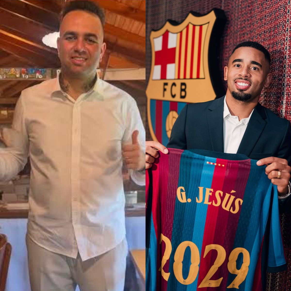 oficialmanualjr's tweet photo. Luan aos 33 anos =  aposentado

Jesus aos 29 anos =  Barcelona

Gravem. https://t.co/qB0fNamOIU