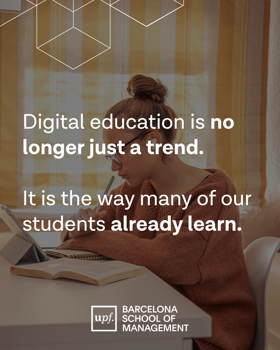 bsm_upf's tweet photo. Learning from anywhere. At your own pace. With real impact. This #DigitalLearningWeek, we celebrate what is already how many of our students learn.

At UPF-BSM, #DigitalEducation means rethinking how we teach and connecting talent worldwide, with no compromise on academic rigour.

Programs like our #ExecutiveMBA Online show where this is heading: education with no borders. ❤️