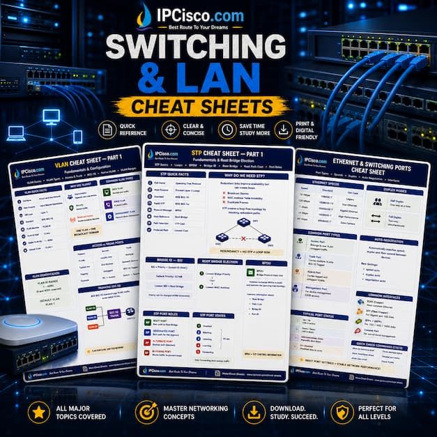 ip_cisco's tweet photo. IPCisco Cheat Sheet Library Updated!!! | 50+ Modern Cheat Sheets For You!
Download Switching Cheat Sheets: https://t.co/sids9DXkbl
.
Please ReTweet..:)
.
#cisco #network #ccna https://t.co/AMhFYmUtyI