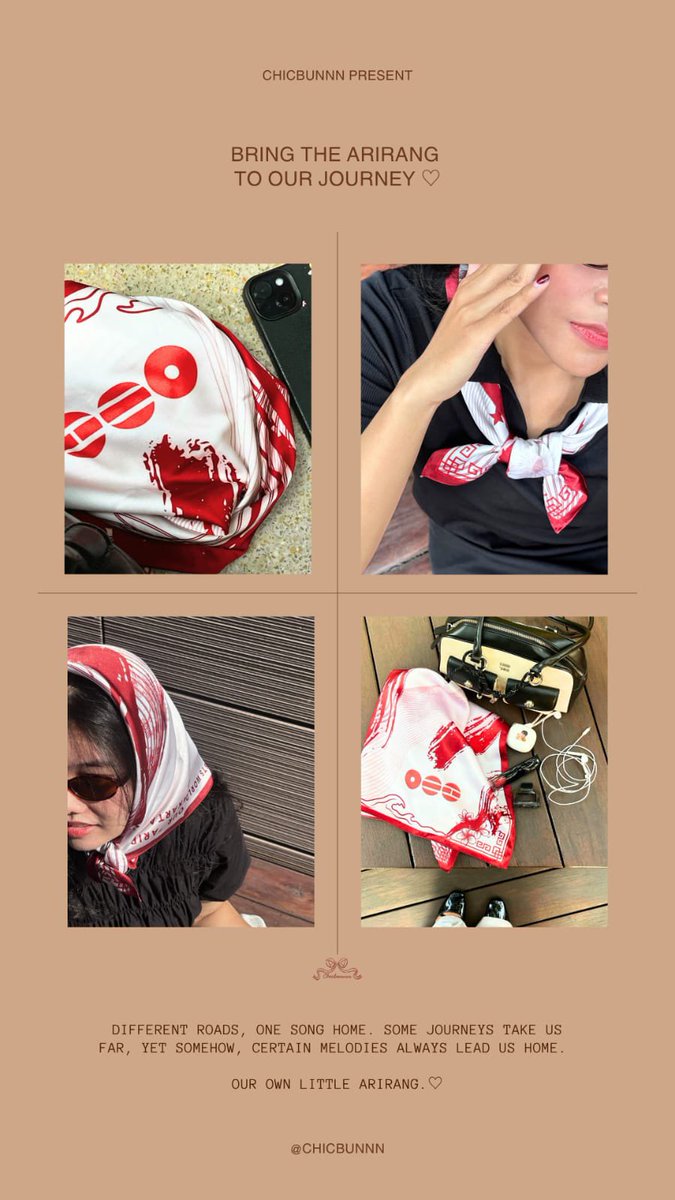 alivbatasaa's tweet photo. ARMY yang lagi nyiapin outfit buat ARIRANG Jakarta, sini dulu 👀

ARIRANG SCARF — now yours to wear. ✦

70 × 70 cm • Satin Silk
IDR 139K | DP IDR 85K

Pre-Order is now open ♡

Ready to carry ARIRANG with you?
Find us on Instagram https://t.co/hGzZ7p37UW

#BTS_ARIRANG_JAKARTA https://t.co/huLPm5dwTb