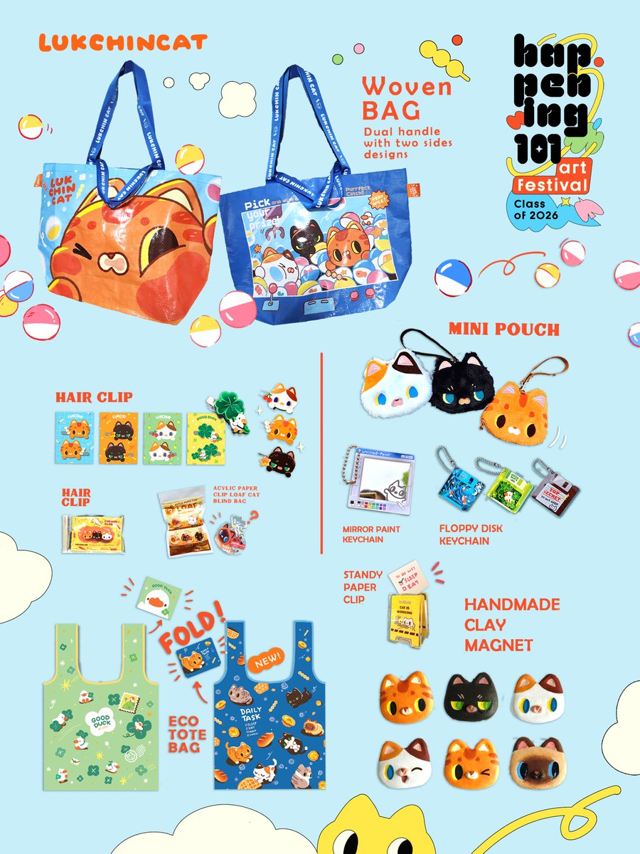 meibelease's tweet photo. ลูกชิ้นไปออกงาน ~ @happeningmag
happening 101 art Festival class of 2026
📍 2–6 กันยายน 2569
 | ซีคอนสแควร์ ศรีนครินทร์
งานนี้เข้าฟรี ค่าา 
บูธอยุ่มุมลับแล หลืบสุดในงาน (อีกแล้วฉัน )
มาหาทีน้าาา 😂😭😭

มีตุ้สติกเกอร์ลายพิเศษในงานนี้ด้วยน้าาา และงาน original จิ๋วๆไปขายด้วย~
🐱🐱🐱