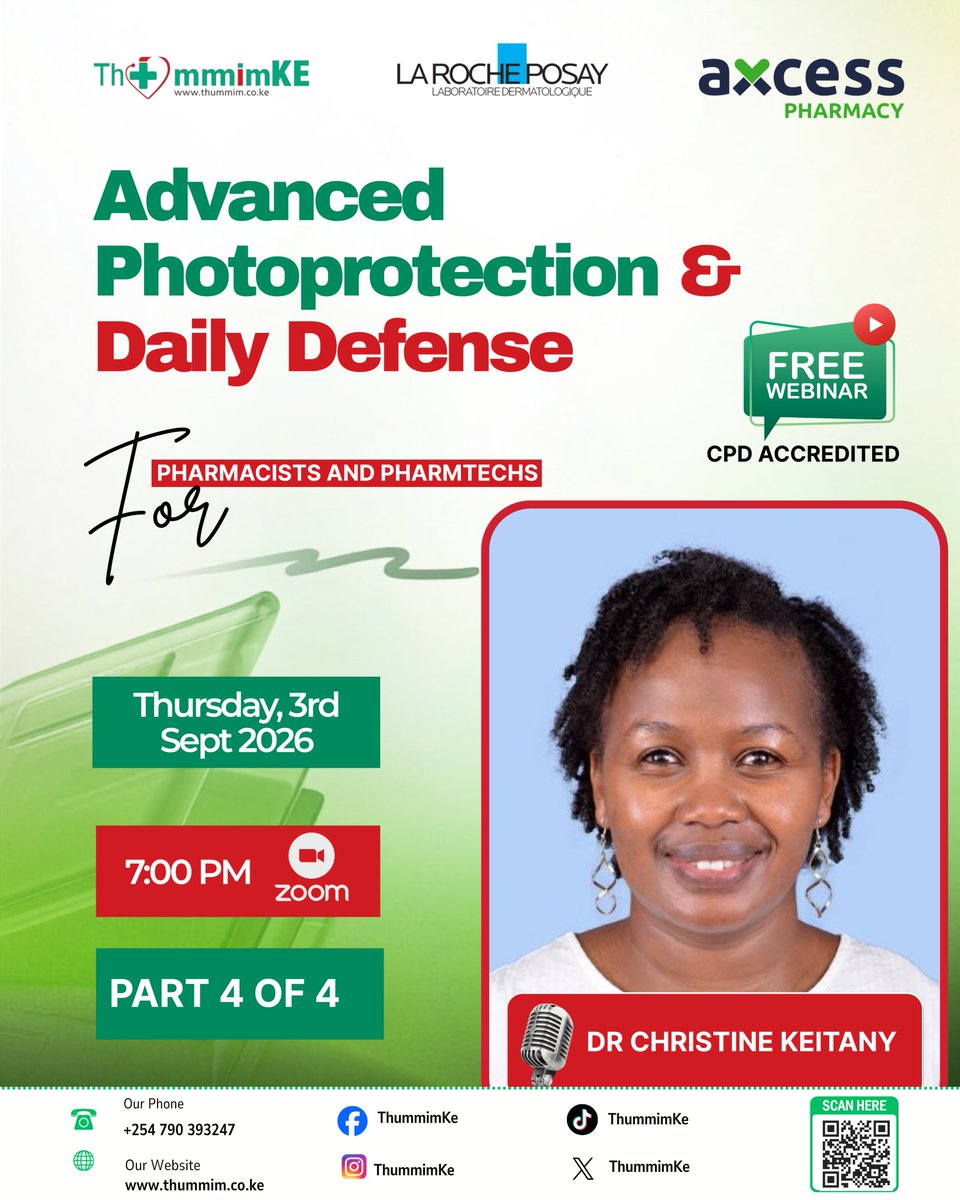 ThummimK's tweet photo. Broad-spectrum, SPF, daily use, these terms get thrown around a lot, but how many clients actually understand what they mean for their skin?

Pharmacists and Pharmtechs,Register here-https://t.co/RXyfdsaozr

#PharmacistsKenya #PharmTechKenya #CPDKenya #ThummimKE #AxcessPharmacy https://t.co/UQGCdUipHH