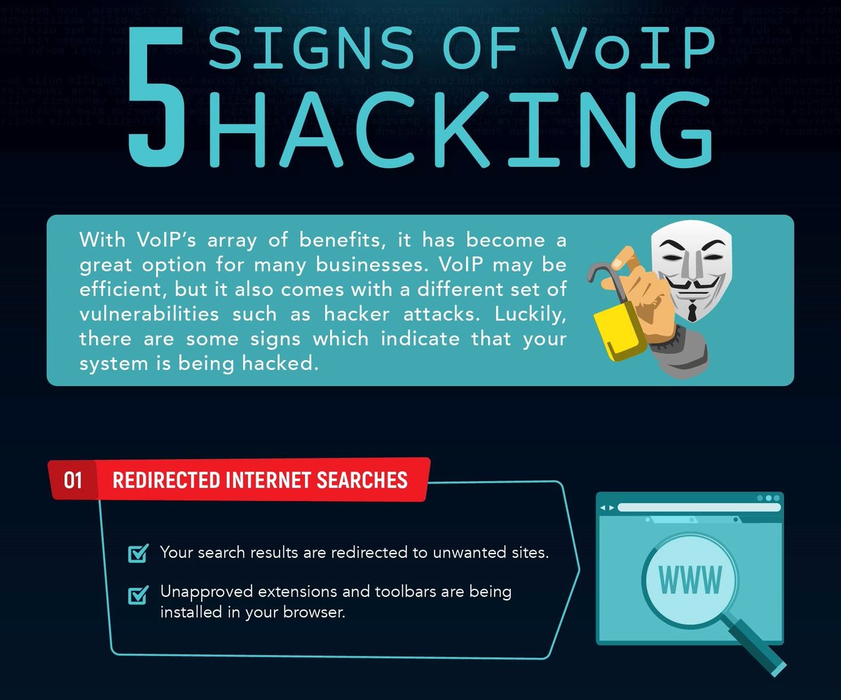 CreativeMuch23's tweet photo. Did you know that VoIP hacking attacks usually happen on weekends, holidays, and off business hours?

Check out this #infographic we designed for our friends at Expertsure- https://t.co/QipkD8Yjz3.

#CreativeMuch #Hacking https://t.co/dCdfNZS6fT