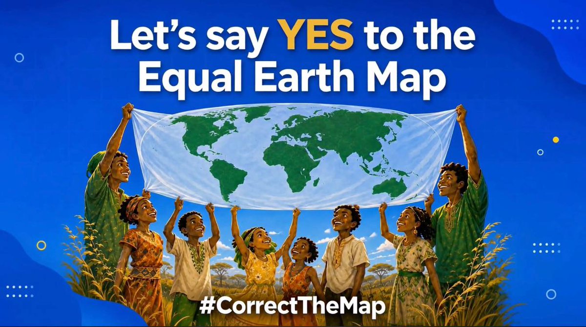 DMouvy's tweet photo. #Africa #CorrectTheMap
VOTE FOR THE RESOLUTION
Equal Earth does not erase five centuries of cartography. It corrects one distortion.
@_AfricanUnion
#ChangeTheNarrative #MapJustice #GlobalEquity #AfricaOnTheMap #UNGA81 #ReframeTheWorld