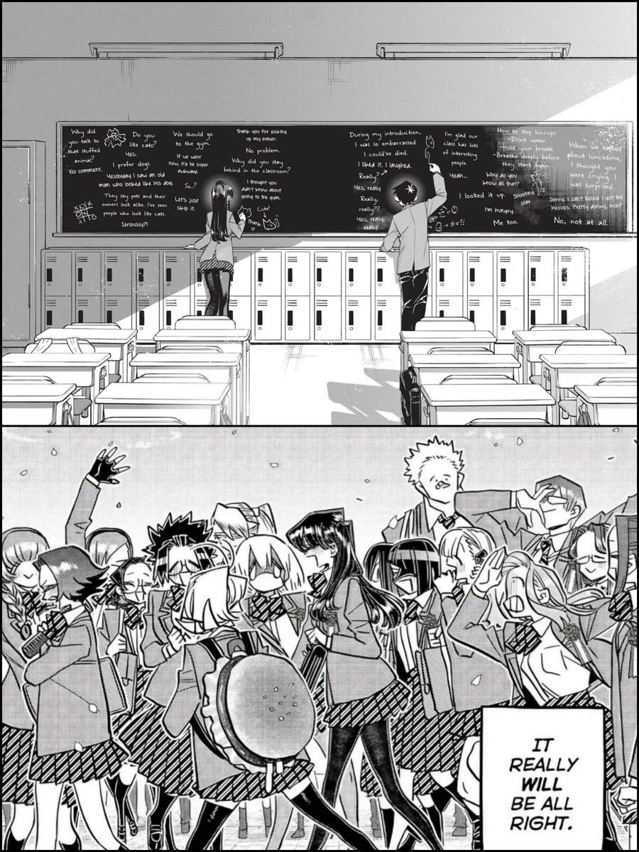yu_hoo2's tweet photo. How it started vs How it ended. 

Started watching Komi-san 4 years ago and today I finally witnessed the ending. It will always have a special place in my heart 🥹❤️

Thank you, Tomohito Oda 🩷 https://t.co/PiUowRSQJs