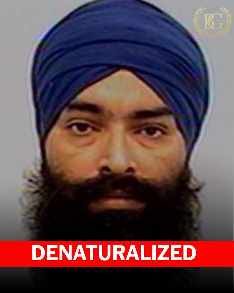 ACTBrigitte's tweet photo. 🚨Denaturalizations continue under the Trump administration.

Gurmeet Singh, a convicted rapist from India, is no longer a U.S. citizen.

In 2011, weeks before applying for citizenship, the taxi driver kidnapped a sleeping passenger at knifepoint, bound, gagged, and raped her. He hid it, naturalized anyway, then got 20 years.

A federal court just stripped his citizenship. When he gets out, he’s ready to be deported back to India.