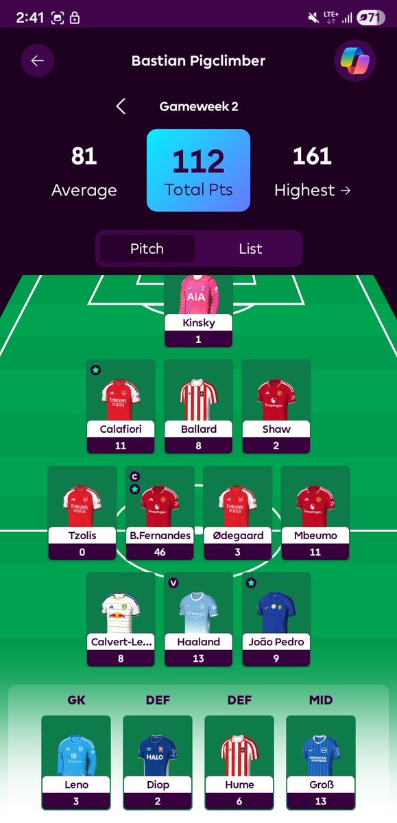 ToLim23's tweet photo. @athemved Bench Boost this week would have been better than last weeks 6 points I made https://t.co/WY6GdY3CcW