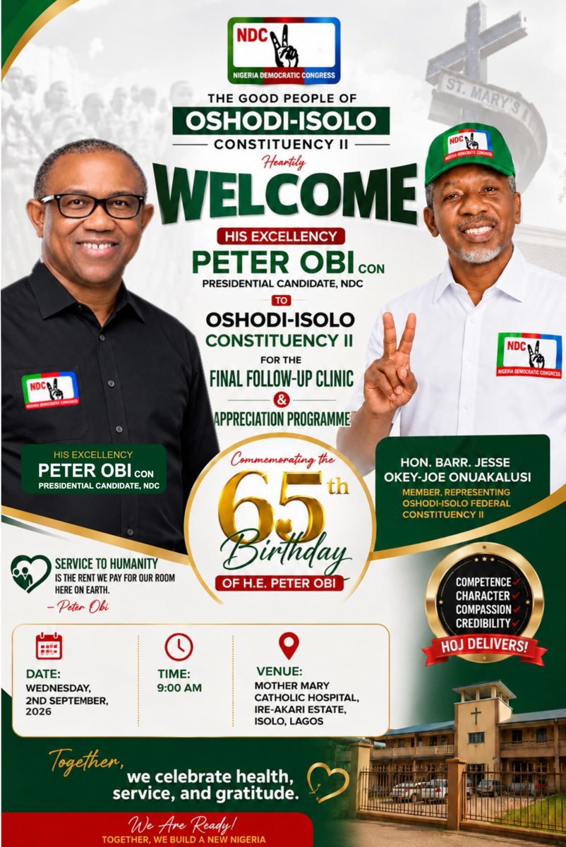 ukocarter's tweet photo. Peter Obi will be in Lagos tomorrow. 

Join us. https://t.co/8RVmfQzh7n
