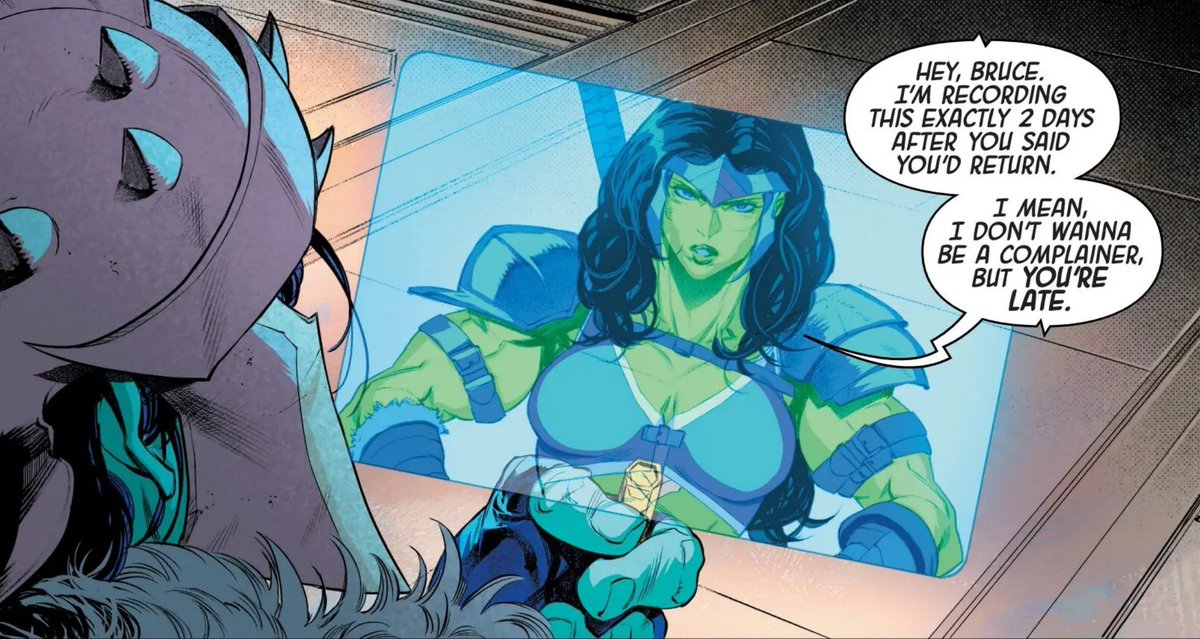 GammaEmissions's tweet photo. What is the reader videocalling her for? It may not look like it but she is on vacation–

"This is She-Hulk speaking." https://t.co/R01DgQEJHZ