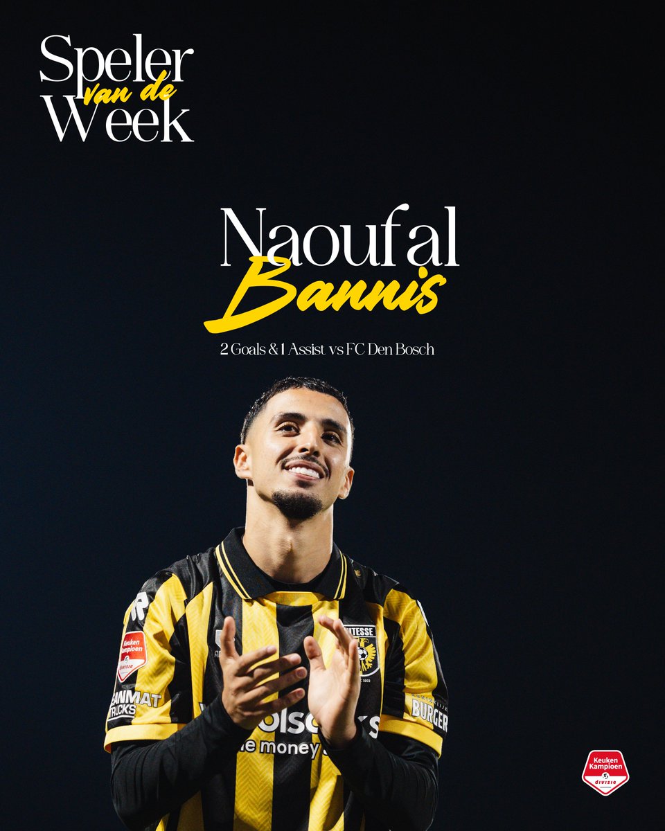 MijnVitesse's tweet photo. Voor de tweede keer Speler van de Week: Naoufal Bannis 😍 https://t.co/xeoctTnOGt