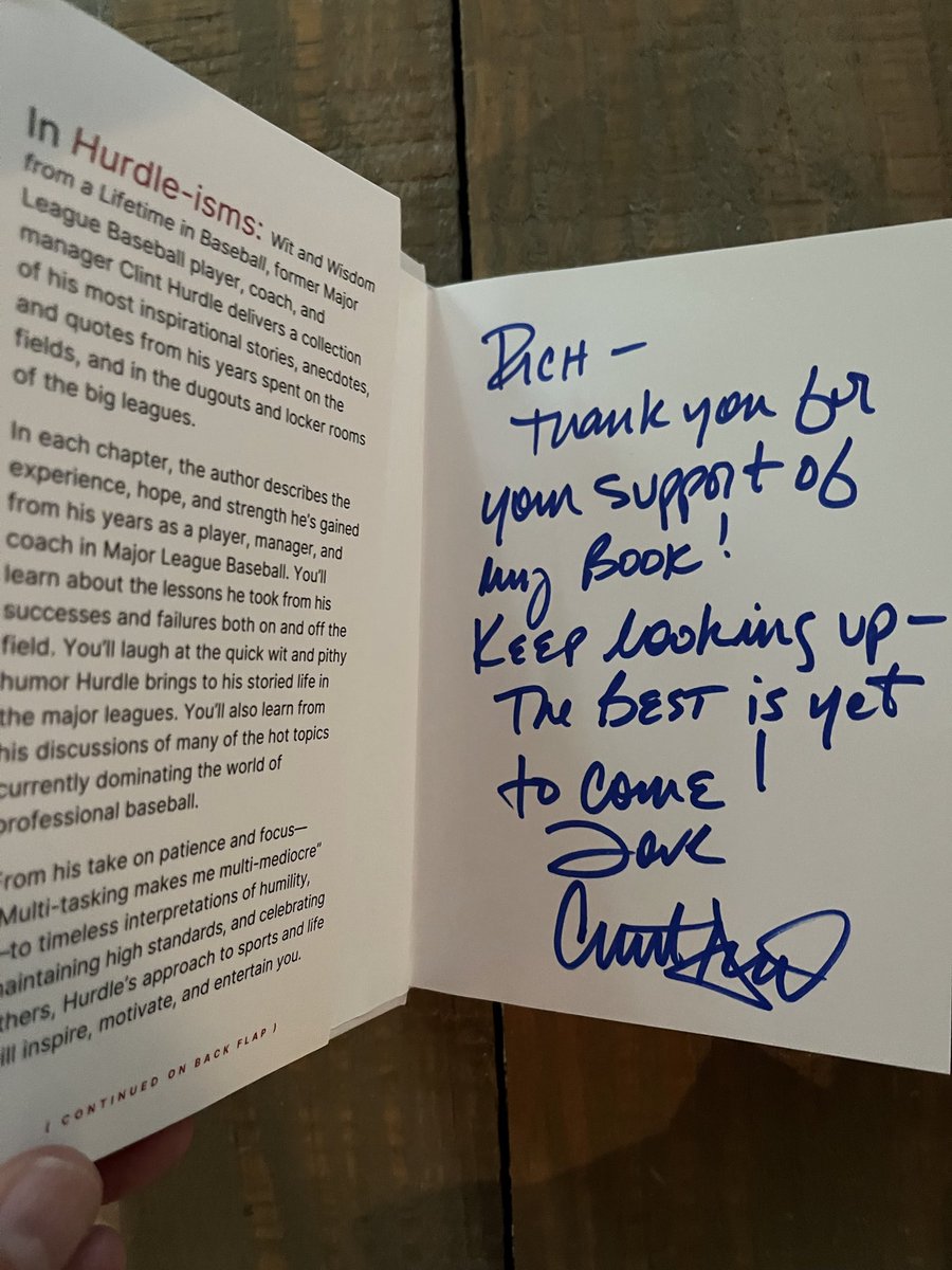 ClintHurdle13's tweet photo. 9/1 🤔’s from Home 🌅🏝️🏖️☀️

Here’s a share from my good friend @tkapp20 Trevor Kapp. This is a shameless plug for my book 📖 and you may be surprised by the life lessons I share.

In 2015, I took a 7-hour drive with my dad to Pittsburgh for a weekend to see the Pirates host the first-place St. Louis Cardinals. 

Ten years later, the manager of that Pirates team, Clint Hurdle, has become a good friend and confidant. 

I was honored when he asked me to write an endorsement for his new book "Hurdle-isms," which is a fun read for any coach or leader…..

Here are 5 lessons from Clint about perseverance, managing a team and navigating hardship: 

1. Own your past — the good and the bad.

Clint graced the cover of Sports Illustrated in 1978 as "This Year's Phenom." But his time in the big leagues didn't go the way he'd envisioned.

"Basically, my career went from being a can’t-miss to a miss," he told me in 2023. 

Clint doesn't shy away from the fact he was traded 3 times, has been divorced twice and has been fired as a manager/coach 3 times. "Not exactly a highlight reel," he often says. 

But by coming to terms with his hardships and missteps, and deeply examining what led him to make some of the choices he did, he became a better husband, father, manager and leader. 

He later managed in the World Series and in the 2008 All-Star Game at Yankee Stadium and has been happily married for nearly 30 years. 

2. "Life is hard, and it’s not fair, and it’s not going to be fair. You have to figure out what hill you want to choose to take a stand on."

In 2007, Clint led the Colorado Rockies to the World Series. Less than two years later, he was dismissed as manager. 

"It was probably the most raw experience I’d had to date — and I had had some raw experiences," he told me. 

Injustices will happen to us, and while they undoubtedly sting, the quicker we can avoid the temptation to lament our luck or blame others, the quicker we can move on — and the better off we'll be in the long term. 

3. "When you can show loyalty to your people, it breeds energy. The energy breeds effort."

Whether it's managing an MLB team or guiding a small startup, leadership ultimately boils down to trust. 

"Loyalty to your people" is often reciprocated — and frequently inspires the cohesion and competitive fire that's required to reach the highest level of team performance. 

4. "The teams that play well really pull for one another and celebrate each others’ successes. It’s not magic. It’s a selflessness."

I asked Clint a couple of years ago what his best teams all had in common, thinking his answer might be great pitching, speed or hitting. 

But he didn't say any of those things. He told me it was "Mudita," a Buddhist term essentially meaning empathy and joy for the success of others.

It's very hard to achieve anything worthwhile if individual team members have separate ambitions and personal agendas. The best teams are comprised of individuals who make critical sacrifices and cheer for each others' success.

5. "Nobody is going to let you coach them until they trust you."

"Trust" is certainly a leadership buzzword, but it's arguably harder to earn now than it's ever been. 

So, what does it ultimately come down to? 

-Connection: Are you relatable on a human level? 
-Competence: Do you have an intimate knowledge of your craft and do you possess the relevant skills to elevate a group? 
-Consistency: Is your mood erratic or can you maintain the same temperament through the good and the bad?

Tap the link in my profile to order a signed copy.

Make a difference today 
Love Clint