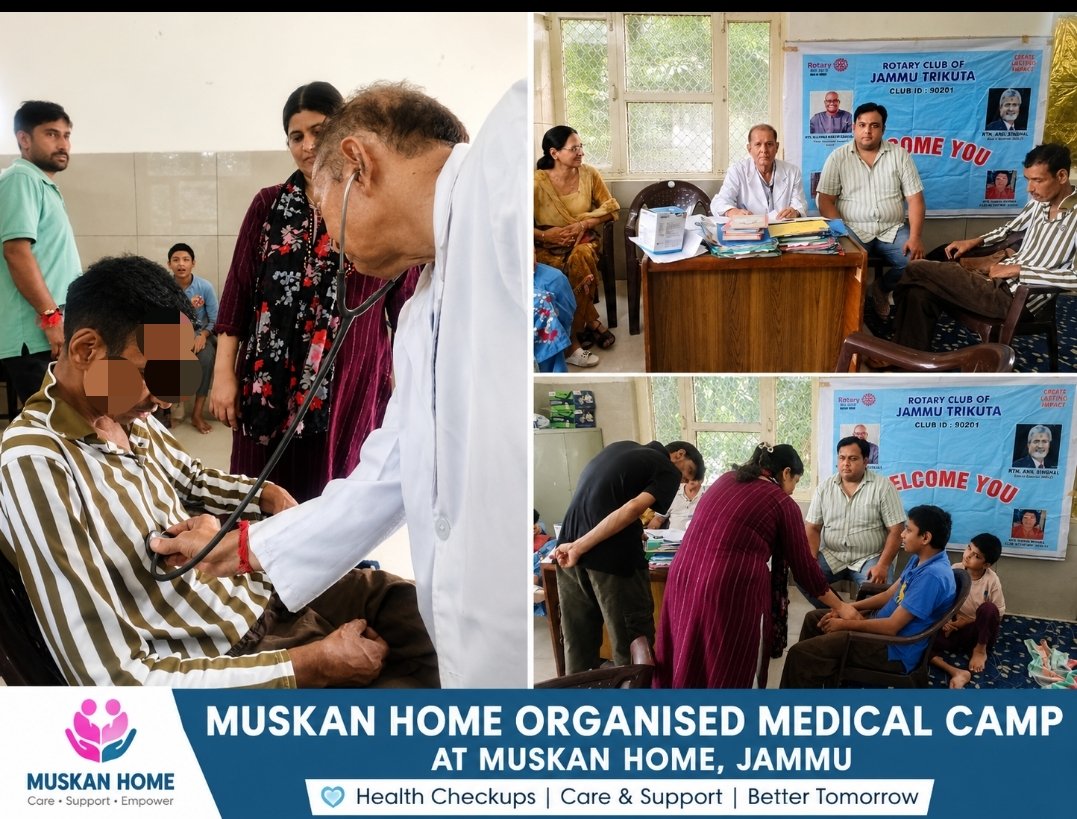 DswoJammu's tweet photo. Today, Muskan Home, Channi Rama, Jammu, organised a Free Orthopaedic &amp; Dental Medical Camp with the support of Rotary Club Jammu. Inmates were examined by doctors and provided free medicines and follow-up consultations. A plantation drive was also held on the premises. https://t.co/1q7kTCbTXT