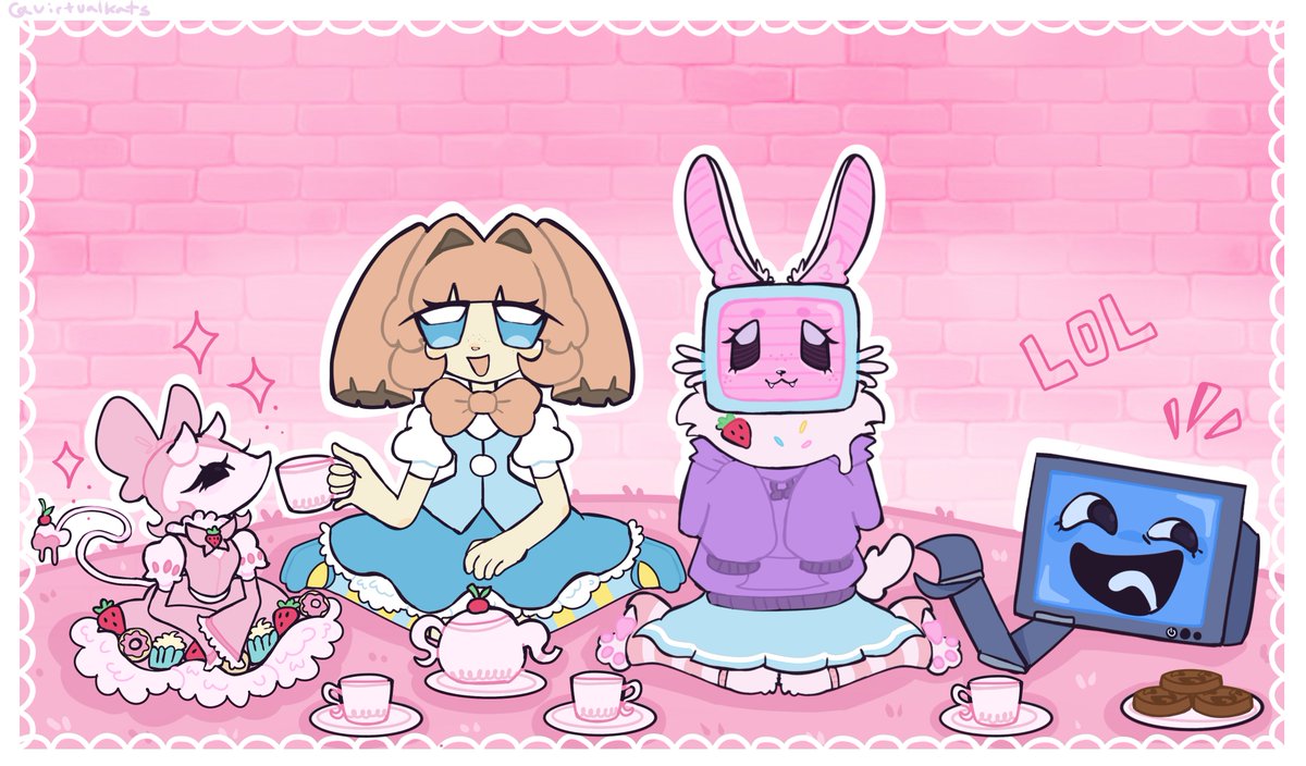 virtualkats's tweet photo. Tea party at mozelles ✨#regretevator #regretevatorfanart #statregretevator https://t.co/gghPmLa1Dx