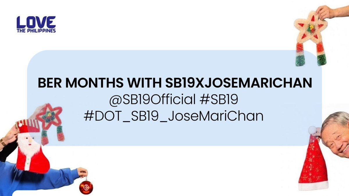 GlobalTrendSB19's tweet photo. HAVE A SPECIAL CHRISTMAS WITH SB19 AND JOSE MARI CHAN 🎄🎅

Ho-ho-ho! Maligayang Pasko! Our Ber months is extra special with a MERRY new song by SB19 this October for the 49th ASEAN Summit on November 12-14, 2026.

Are you excited? Feel the joy and excitement for this epic announcement by making our tags trend.

UPDATED TAGS:

BER MONTHS WITH SB19XJOSEMARICHAN
@SB19Official #SB19
#DOT_SB19_JoseMariChan
