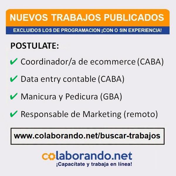 ColaborandoNet's tweet photo. NUEVAS VACANTES 📢 (Excluidas las de programación) Postúlate gratis en https://t.co/KG4sWSLpnY
Con sueldo en ARS (pesos) 👉 https://t.co/j9WHWFh3P8
Con sueldo en USD (dólares) 👉 https://t.co/4cGx7bEgUJ https://t.co/LiVcMChJxH