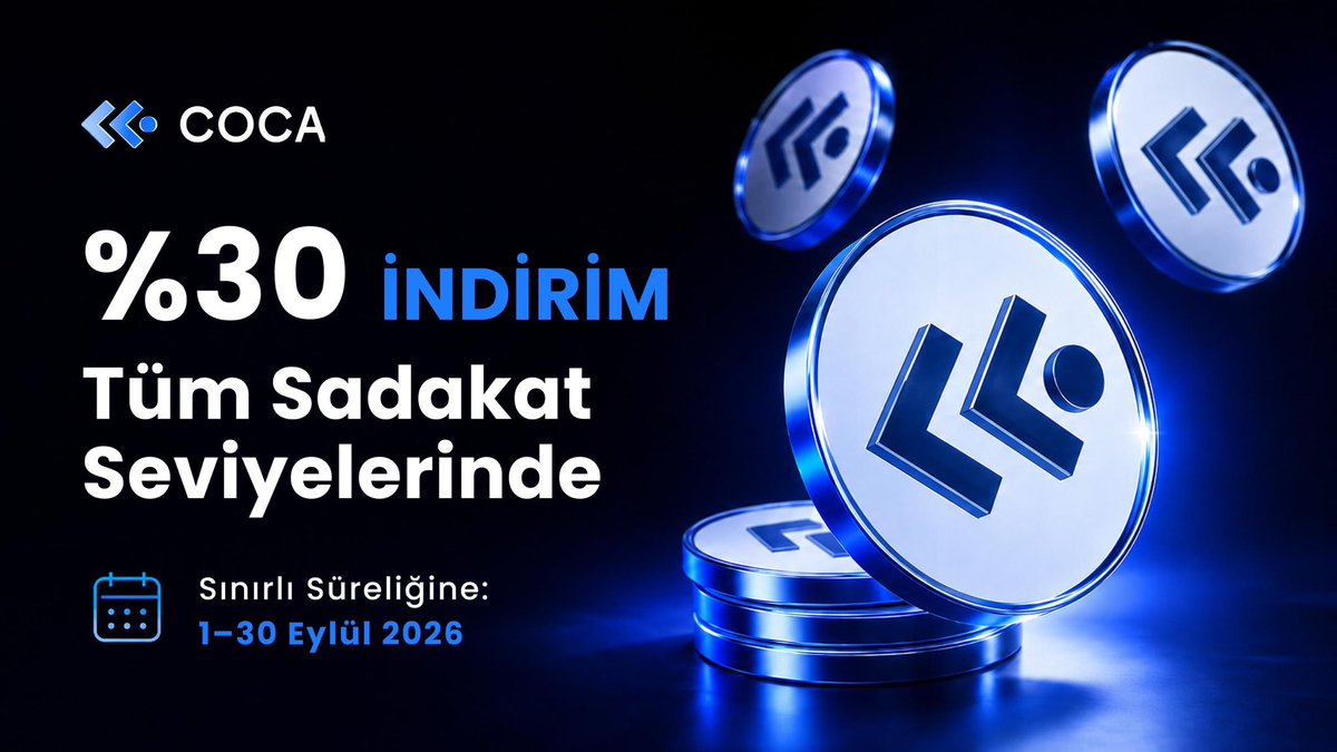 ArianFi's tweet photo. 🔥 %30 İNDİRİM TÜM SADAKAT SEVİYELERİNDE!

COCA Loyalty Programı ile avantajlarınızı artırmanın tam zamanı! 💙

📅 1–30 Eylül 2026 tarihleri arasında, tüm Loyalty seviyelerinde %30 indirim fırsatından yararlanın.

⏳ Süre sınırlı!
Eylül boyunca fırsatı kaçırmayın. https://t.co/I4YxKDHTHX