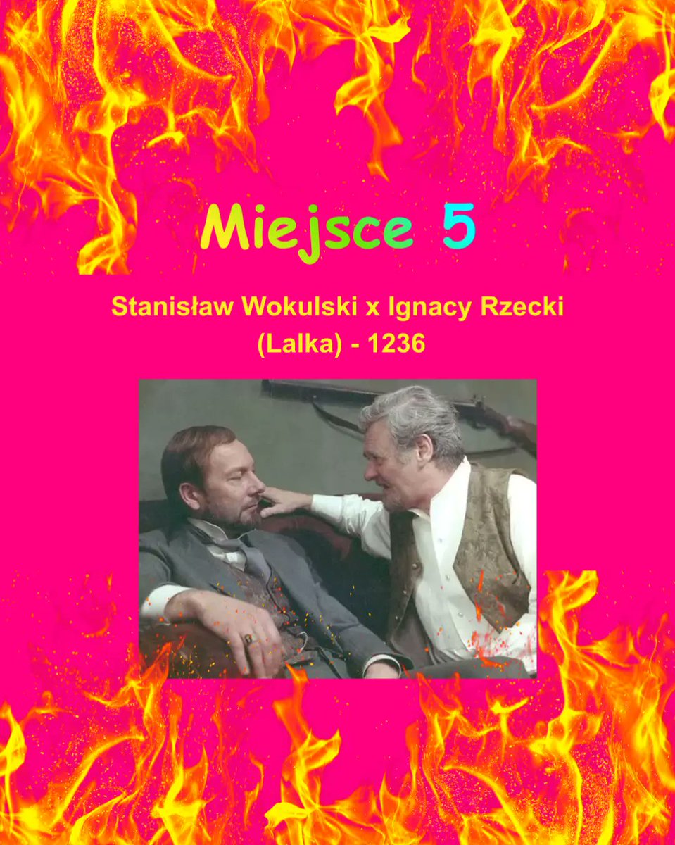 enwariinn's tweet photo. Miejsce 5
Stanisław Wokulski x Ignacy Rzecki (Lalka) - 1236 głosów https://t.co/7Kxz73zC4o