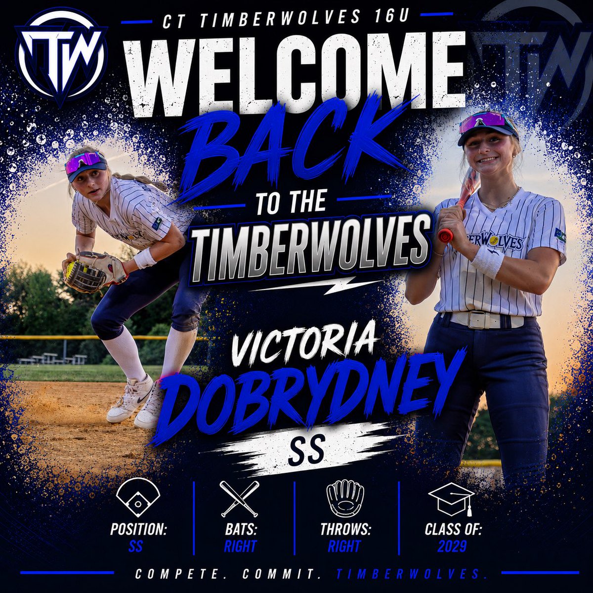 CT_Twolves's tweet photo. A member of our program since 2020 @VDobrydney29 is back! This player is a 5 tool athlete. Hits for average and power, lightning speed, strong arm and tremendous glove skills. Another hard worker in our program. Colleges need to be on the lookout for this one! #twolvespride https://t.co/xyVG7BJVVq