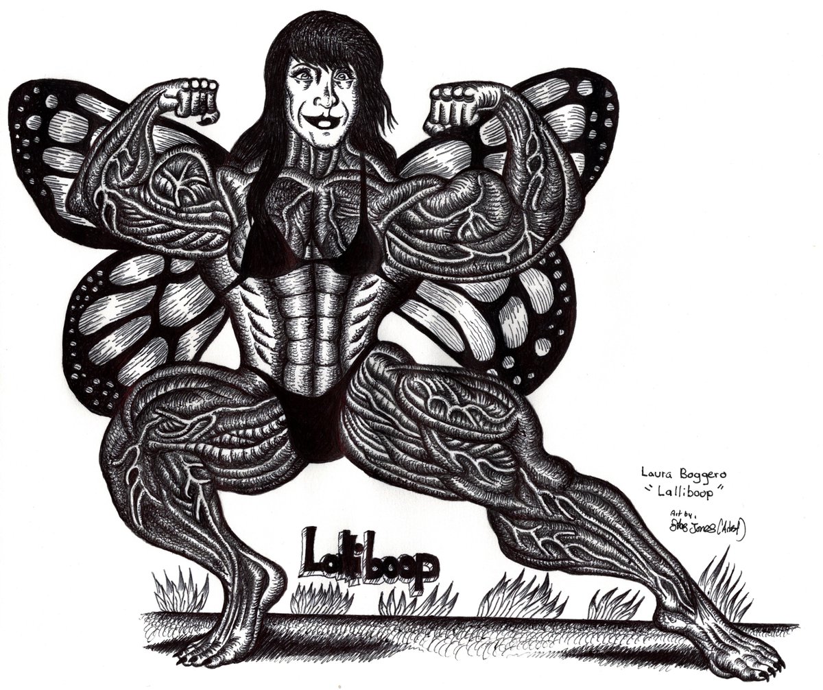 artzilla07's tweet photo. My art of the day. A drawing of Laura Boggero aka "Lalliboop", a author and bodybuilding athlete (w/butterfly wings) ✍️🖌🎨🖼🏋‍♀️💪🦋 https://t.co/bHK1wMIJCp